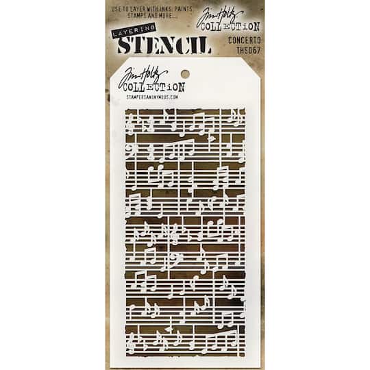 Stampers Anonymous Tim Holtz&#xAE; Concerto Layered Stencil, 4&#x22; x 8.5&#x22;